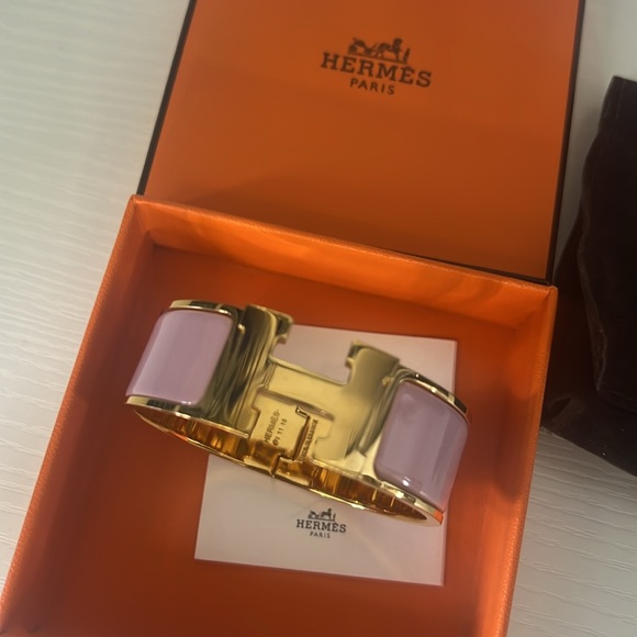 Hermes Clic Clac H wide bracelet in rare pink/purple color in PM - Picture 11 of 11